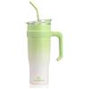 SMART-J Borraccia Termica Acciaio Inox 304 Sottovuoto 2-in-1 con Cannuccia e Beccuccio, 100% Impermeabile, Mantiene Caldo 24h Freddo 12h, Senza BPA, con Accessori (Bianco e Verde)