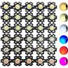 LEDLOCLB Lampadine A Led 30 Pezzi 1 W 3 W 5 W Ad Alta Potenza Rosso/Giallo/Blu/Verde/Bianco/Bianco Caldo/Bianco Freddo/Ultravioletto/Lampada A Emissione Led A Spettro Completo 20Mm Pcb Nero,Bianco Caldo,5 W