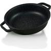 RISOLI' Risoli Tegame in Alluminio pressofuso con Due Maniglie con presine, Linea Black Plus, diam. 24cm
