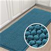 LINGKY Tappeto Bagno Ciniglia Tappetino da Bagno Alta densità e Assorbente In Microfibra Shaggy Tappeto da Bagno Antiscivolo ad Asciugatura Rapida Lavabile (Turchese,150 x 50 cm)