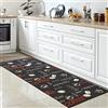 CARPETIA Tappeto Cucina Tappeto da Cucina Tappeto Corridoio Cappuccino Cafe Coffee moderno antiscivolo lavabile stretto nero rosso bianco 80 x 200 cm