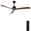 CREATE / WIND LARGE DC/Ventilatore da soffitto XL, con motore DC nero, con pale in legno scuro/Silenzioso, 2 altezze, timer