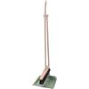 Aqbau |Set scopa e paletta a manico lungo - spazzola verticale e paletta - utensili in legno e metallo - set di Paletta e Spazzola con Manico Lungo (verde)