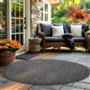 Carpettex Tappeto da Esterno Impermeabile 120 cm Rotondo Nero - Tappeto Resistente alle Intemperie e Lavabile in Lavatrice - Tappeto per Giardino, Terrazza, Balcone, Campeggio