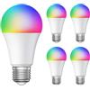 ledscom.de 5x lampadine LED RGB E27, A60, bianco caldo - bianco freddo (3000-6500 K), 9,4 W, 892lm, Smart Home, WLAN, Alexa, opaco