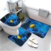 TZTTZT Set di 3 tappeti da bagno con palline da tennis sportive, tappetini da bagno assorbenti antiscivolo, copriwater, a forma di U, lavabili, decorazione per il bagno