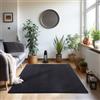 Teppium Tappeto per Soggiorno 60x110 cm Nero Lavabile e Antiscivolo, Design Moderno - Tappeto Morbido e Fluffy per Corridoio, Cucina, Camera da Letto e Cameretta