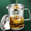 VOPHIA Vaso filtro olio in vetro trasparente da 1,5 l con scala, serbatoio separatore di olio da cucina con filtro a rete fine, contenitore per grasso per la casa (1,5 L)