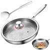 Generico Titanium Hammered Pan | Non Stick Frying Pans With Lid & Spatula, Skillets And Deep Frying Pans, Kitchen Cookware Sets For Stove, Electric/Ceramic Stove