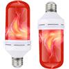 seaNpem Lampadina LED effetto fiamma - 4 modalità di illuminazione simulazione fiamma tremolante - E26 E27 B22 - Sensore di gravità a testa in giù - per festival, hotel, bar, casa, feste, Red, A size