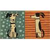Baroni Home Zerbino Ingresso Casa in Cocco Dipinto a Mano 70x40 cm Facile da Pulire e Super Resistente, Cane 2 Sfondi