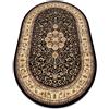 rugsx Tappeto ROYAL classico, tradizionale, orientale, per la camera, soggiorno, camera da letto, di alta qualità, AGY 521 nero, ovale 150x250 cm