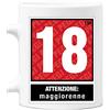 bubbleshirt 18 anni Tazza Mug in ceramica Compleanno - 18 anni - attenzione maggiorenne - idea regalo