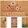 Olivo Tappeti OLIVO.shop Zerbino in Cocco Naturale da Esterno 40×70 cm, Tappeto Ingresso Casa Antiscivolo con Fondo in PVC, Zerbino Decorativo Moderno per Porta Ingresso - SAHARA (FLOWERS)