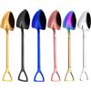 Rolin Roly 7 PCS Cucchiaini da Caffè Arcobaleno Acciaio Inox Cucchiaini da Dessert Gelato Tèdolce Pala Design Dessert Spoon Rainbow (A Tipo/7 pezzi)