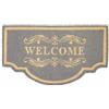 Casa Service WELCOME Zerbino Cocco Naturale Sagomato Mezzaluna 50x90 cm Fondo Gomma PVC per ingresso Resistente Lavabile Antiscivolo (Grey B)