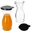 MamboCat MIA MISURA - Set di 2 caraffe per vino con coperchio in plastica nera, 0,5 litri, calibrato, con beccuccio e manico per vino, acqua, succhi di frutta, latte & Co.