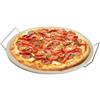 Virsus Pietra Refrattaria Per Pizza Rotonda 3670, colore Beige, Diametro 32,5 cm, Vassoio in Ceramica, supporto e manici in metallo, per cottura Pizza, Pane, Focacce in Forno, Resistente fino a 500°C