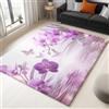 Generico Tappeti Salotto Orchidea Viola 120x180cm Tappeto per Camera Moderno Tappeti Stampato Lavabile Tappetini Rettangolari Soft Soffice per Soggiorno Camera da Letto