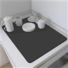 Supercap - Grande tappetino scolapiatti per bancone della cucina, 80 x 50 cm, antimacchia, anti-assorbente, per bancone della cucina (black)