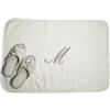 Ischia Tessile Ricami De Vivo Tappeto da Bagno Antiscivolo Scendidoccia Personalizzato Dimensioni 75x70 cm - Lavabile in Lavatrice - Tappetino Bagno 100% Made in Italy Personalizzabile con Iniziale