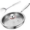 Generico Titanium Steel Hammered Pan | Non Stick Frying Pans With Lid & Spatula, Skillets And Deep Frying Pans, Kitchen Cookware Sets For Stove, Electric/Ceramic Stove