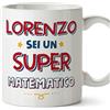 Mugffins Tazza Personalizzata in ceramica per MATEMATICO uomo 11 oz / 350 ml - In italiano - Sei Super - Idea regalo per compleanno, anniversario, natale, laurea