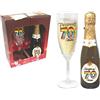 DOR Flute H.20 cm + bottiglia prosecco D.O.C. 20 cl con scatola gift - decorazioni per feste (70 anni)