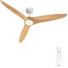 CREATE / WIND CENTURY/Ventilatore da soffitto bianco e legno chiaro con telecomando / 40W, silenzioso, Ø152 cm, 6 velocità, programmabile, funzione estate-inverno