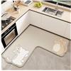 YDYAENIO Tappeto Angolare Doccia Tappetino assorbente da cucina a forma di L, lungo tappeto in diatomite, morbido lavabile, zerbino ingresso for bagno in tinta unita(Color 2)