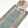 HOMESCAPES Tappeto moderno per corridoio in canapa naturale e grigio e cotone Chindi Tappeto Veranda, 66 x 200 cm