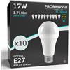 Eurocali Lampadine LED E27 17W A65 1710 lumen - Bianco Freddo 6500K - Dimensioni: Ø65x134mm - Pacco da 10