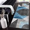 Siunwdiy Tappeto Cucina Corridoio Motivo Geometrico Moderno 2 Metri Grigio Blu, Antiscivolo Lavabile, Passatoia Camera Per Soggiorno, 40x200cm