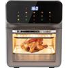 wanwanper Forno elettrico,1350 W,doppio tubo di riscaldamento in acciaio inox,schermo LCD,funzione visiva,circolazione dell'aria calda,forno per carne,pizza,pesce,toast,torte,27 x 26 x 32 cm