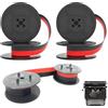 SHYSBV 2 nastri inchiostratori, per macchine da scrivere, compatibili con modelli classici, DIN 2103 32755, per macchina da scrivere, colore rosso e nero, nylon