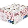 5 Stelle Confezione 100 Rotoli Termici mm 57x35 mt Omologati per Registratore di Cassa Carta Termica 1^ Qualità