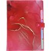 Generic Cartella portadocumenti espandibile, cartella estetica per scuola, organizer per fisarmonica, cartella estetica con etichette, 5 tasche, cartelle importanti per scuola casa (oro) Tgz684 (rosso, 32,5 x