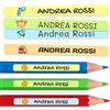 Haberdashery Online 50 Etichette adesive personalizzate per matite, penne e pennarelli. Adesivi scolastici con nome per contrassegnare gli oggetti. Adesivi impermeabili per scuola. Misura 4,6 x 0,6 cm