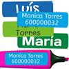 Haberdashery Online 50 Etichette Adesive Personalizate per contrassegnare libri e portapranzo. Misura 6 x 2 cm. (Colore 5)