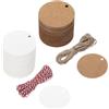 QUARKZMAN 200Pz Etichette Regalo Etichette Carta Kraft Carte rotondo Rosso | Etichette Regalo, da 5cm, con 20 Metri di Spago di Juta, per Incartare Regale Natale