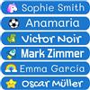 Haberdashery Online 50 Adesivi personalizzati con nome per bambini. Etichette adesive per scuola, asilo, libri, giocattoli e contenitori Tupperware. Etichette impermeabili 6x1 cm.