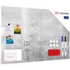 ALLboards Lavagna magnetica in acciaio CEMENTO 90x60cm METALboards lastra adatta per tutti i tipi di calamite + set di accessori GRATIS