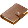 IOEUIWP Agenda ad anelli in pelle formato A8, mini quaderno con in argento da 15 mm, diario organizer retrò, blocco note per uomini, donne, scuola, ufficio e lavoro(Brown-A8)