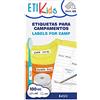 ETIKIDS PACCHETTO ETIKIDS BASIC: 60 etichette blanchi in tessuto termoadesivo + 40 adesivi blanchi da personalizzare
