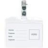 ONE SHOP di Bracalente Piero One Shop_PH530-PASS_Porta Badge con Clip nichelata portadocumenti da taschino in PVC trasparente (4 PEZZI)