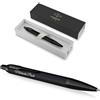 Schmalz Parker IM Acromatic Penna a sfera con incisione, penna premium | confezione regalo | inchiostro blu | regalo personalizzato | nome | inciso | Kuli | compleanno | idea regalo (nero opaco)
