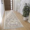 HANSE Home Saraceni - Tappeto orientale classico a trama fitta con ornamenti e motivi floreali, morbido pelo corto, per camera da letto, sala da pranzo, soggiorno, corridoio, crema, 80 x 240 cm