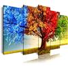 DekoArte 511 - Quadri moderni Stampa di Immagini Artistica Digitalizzata | Tela Decorativa Per Soggiorno o Stanza da letto | Stile Paesaggio Alberi quattro stagioni dell'Anno | 5 Pezzi 150 x 80 cm