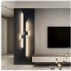 RUIFANLT LED Applique da Parete Interno Lunga 100cm, Nero Linea Lunga Lampada da Parete Moderna 28W 3000K Minimalista Applique Lineare da Parete Lampada Muro Up Down per Soggiorno Camera da letto Bagno
