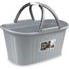 Stefanplast Elegance Rattan Basket with Handle, Grey, 58x37x29 cm, 1 product unit